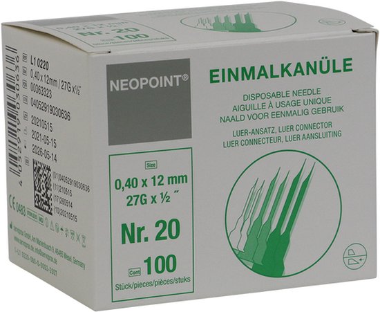 Neopoint Injectienaalden 27G 0,4 x 40mm Grijs online bestellen