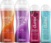 Durex - 4 Glijmiddelen - Waterbasis - 2 in 1 Aloë Vera 200ml - 2 in 1 Sensitive - Play Tingle Gel 100ml - Crazy Cherry (Kers) 100ml - Voordeelverpakking
