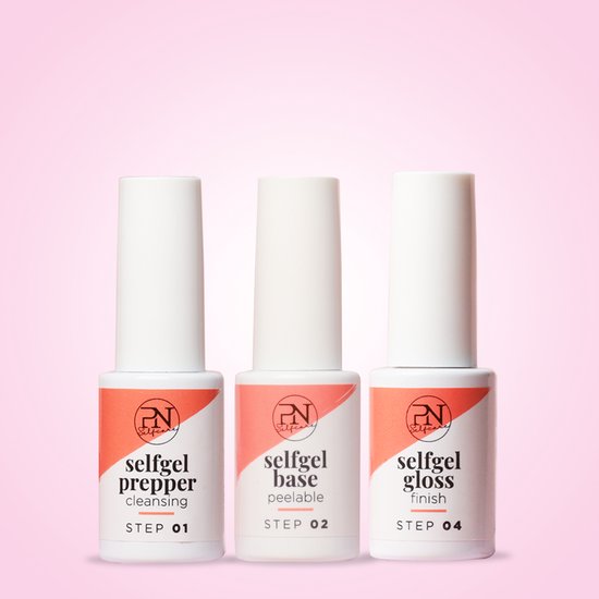 PN Selfcare - Gel Polish Starter Package - Base Coat & Top Coat & Base de maquillage - Starter Set 3 pièces