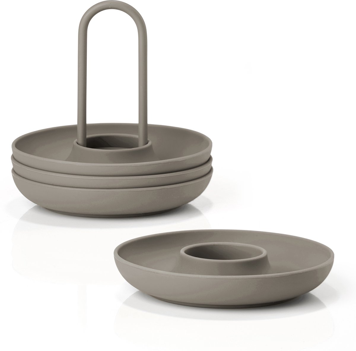 Zone Denmark Eierdopje Singles met houder Dia 11,2 x 9,5 cm 4 st. Taupe