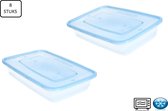 Voordeelpakket Cosy & Trendy prepmeal bakjes van 8 stuks blauw - magnetron bakjes met deksel - prep meal bakjes - plastic bakjes met deksel - Voorraadbakjes