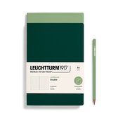 Leuchtturm1917 Double A5 Medium Jottbook Dotted Sage / Forest Green (set van 2)