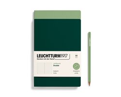 Leuchtturm1917 Double A5 Medium Jottbook Dotted Sage / Forest Green (set van 2)