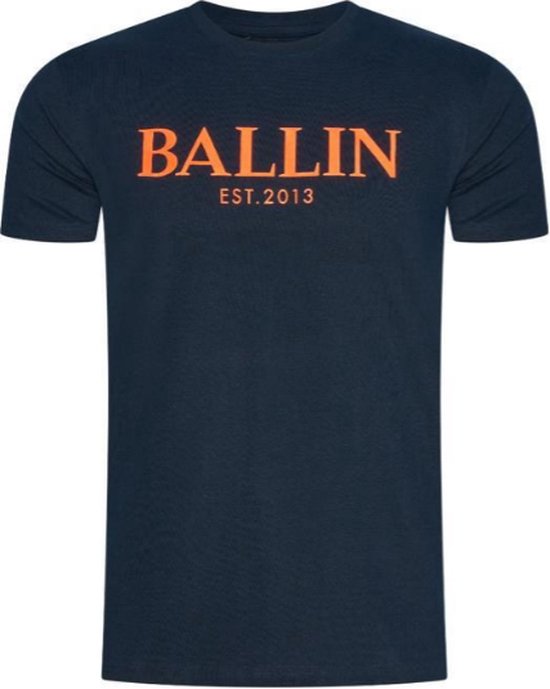 Ballin Est. 2013 T-Shirt Navy-Oranje Maat L