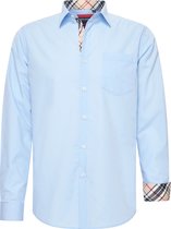 Overhemden Heren Lange Mouwen Comfort Fit - Longsleeve Shirt - Strijkvrij - Maat S - Blauw