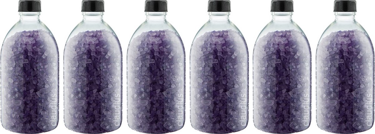 Goedkoopste Claudius Badzout Lavendel - 600 gram - Fles met zwarte dop - Set van 6 stuks