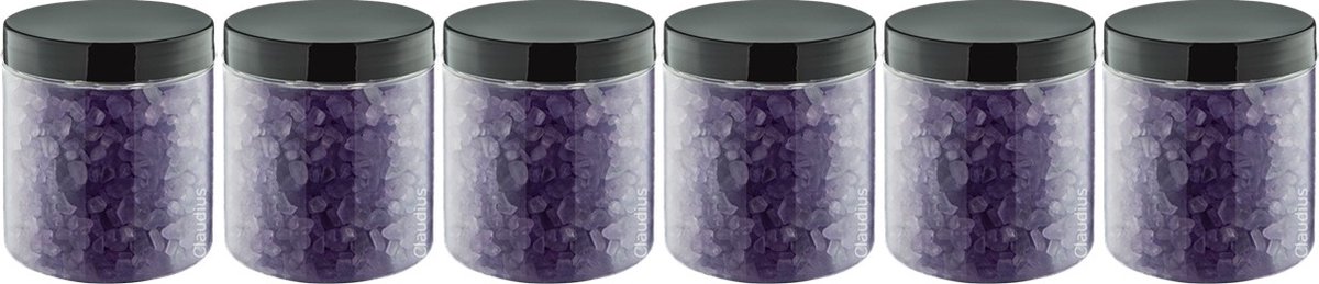 Goedkoopste Claudius Badzout lavendel - 300 gram - Pot met zwarte deksel - set van 6 stuks