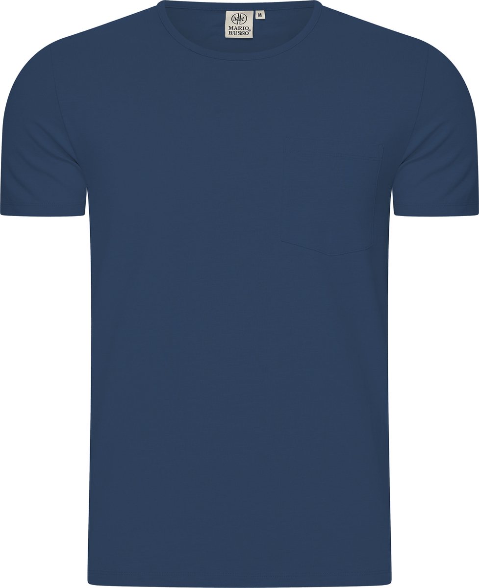 Mario Russo T-shirt - T-shirts Heren - Katoen - L - Navy