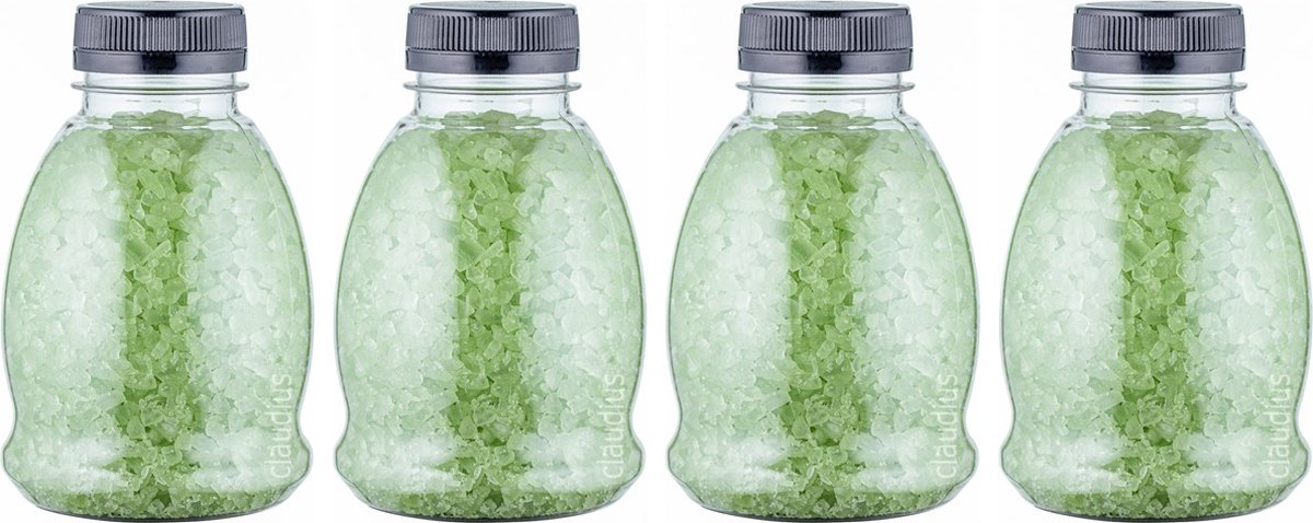 Goedkoopste Claudius Badzout Eucalyptus - 375 gram - Fles met zwarte dop - Set van 4 stuks