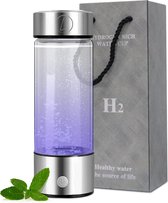 LUVIQ Hydrogen Water Glazen Drinkfles - Waterfilter - Waterstof Generator – H2 Waterfles - Waterfilterkannen - 450 ml – Glas