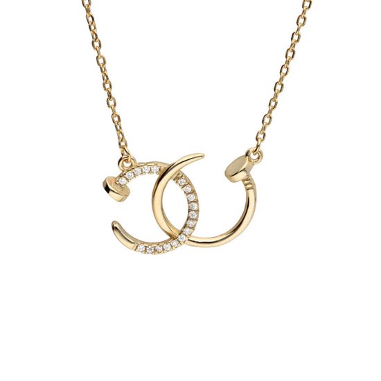 Gouden Dames Ketting met Spijker hanger - Dames ketting met spijker hanger goudkleurig - Amona Jewelry