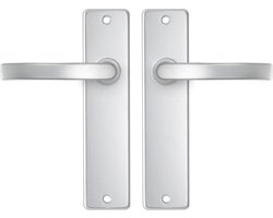 AXA Deurbeslag set Binnendeur - Edge Basic Blok - Deurkruk Aluminium - Deurklink met schild