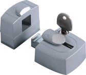 AXA Veiligheidsoplegslot (model 3015): Silverline - Afsluitbaar met sleutel, naar buiten draaiend, incl. opbouwsluitkom en bevestigingsmiddelen - SKG*