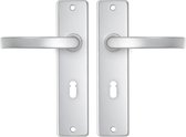 AXA Edge Basic Deurbeslagset Binnendeur - SL55 - Kruk Blok op schild met sleutelgat - Aluminium