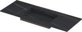 INK Post wastafel in keramische slab met envelop bodem wasbak midden zonder kraangat 120x45x1cm, lauren black mat