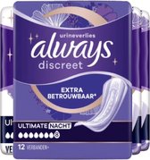 Pansement pour perte urinaire Always Discreet - Plus Ultimate Night - Value Pack 4 x 12 pièces