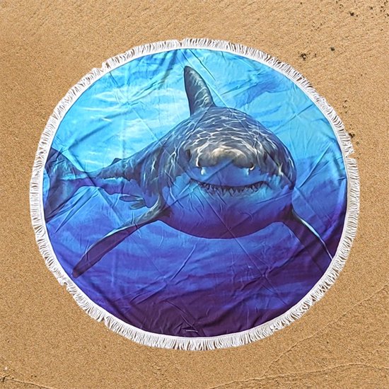 Haai Rond Strandlaken 150cm Great White Shark