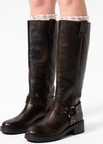 Sacha - Dames - Greywashed hoge biker boots - Maat 38