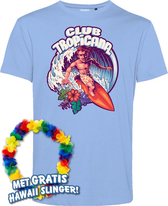 T-shirt Surfing Man | Toppers in Concert 2024 | Club Tropicana | Hawaii Shirt | Ibiza Kleding | Lichtblauw | maat XL
