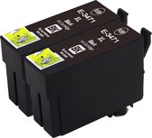 Inktcartridges Geschikt voor Epson 34XL | Multipack van 2x zwart Geschikt voor Epson WorkForce Pro WF-3720, 3720 -DWF, WF-3725-DWF