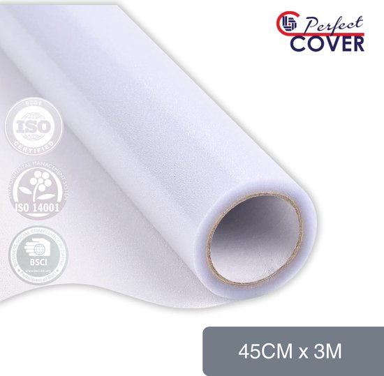 Perfect Cover Anti-inkijk Raamfolie - 45cm x 300 cm - Melkglasfolie - Met Rakel - Blokkeert UV-stralen