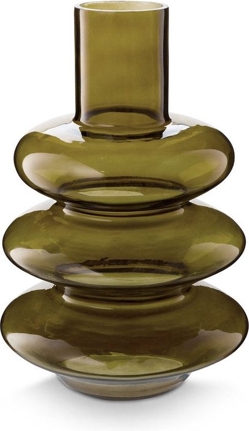 vtwonen Vase en Verres pour Fleurs - Décoration de la Maison - Vert - Glas