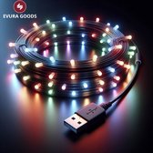 Evura Goods - LED Slinger 5 Meter - RGB - Verlichting - USB Aansluiting - LED strip - Led verlichting - slinger - slinger verlichting