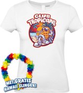 Dames t-shirt Tropical Holiday | Toppers in Concert 2024 | Club Tropicana | Hawaii Shirt | Ibiza Kleding | Wit Dames | maat S