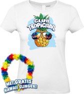 Dames t-shirt Pineapple Head | Toppers in Concert 2024 | Club Tropicana | Hawaii Shirt | Ibiza Kleding | Wit Dames | maat L