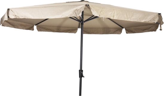 Wild'nChic - Parasol Bali Nusa Penida | Crème/Goud 250cm - Handgemaakt - Luxe Buitenparasol - Bohemian, Decoratief, Zonbescherming, Tuin, Terras