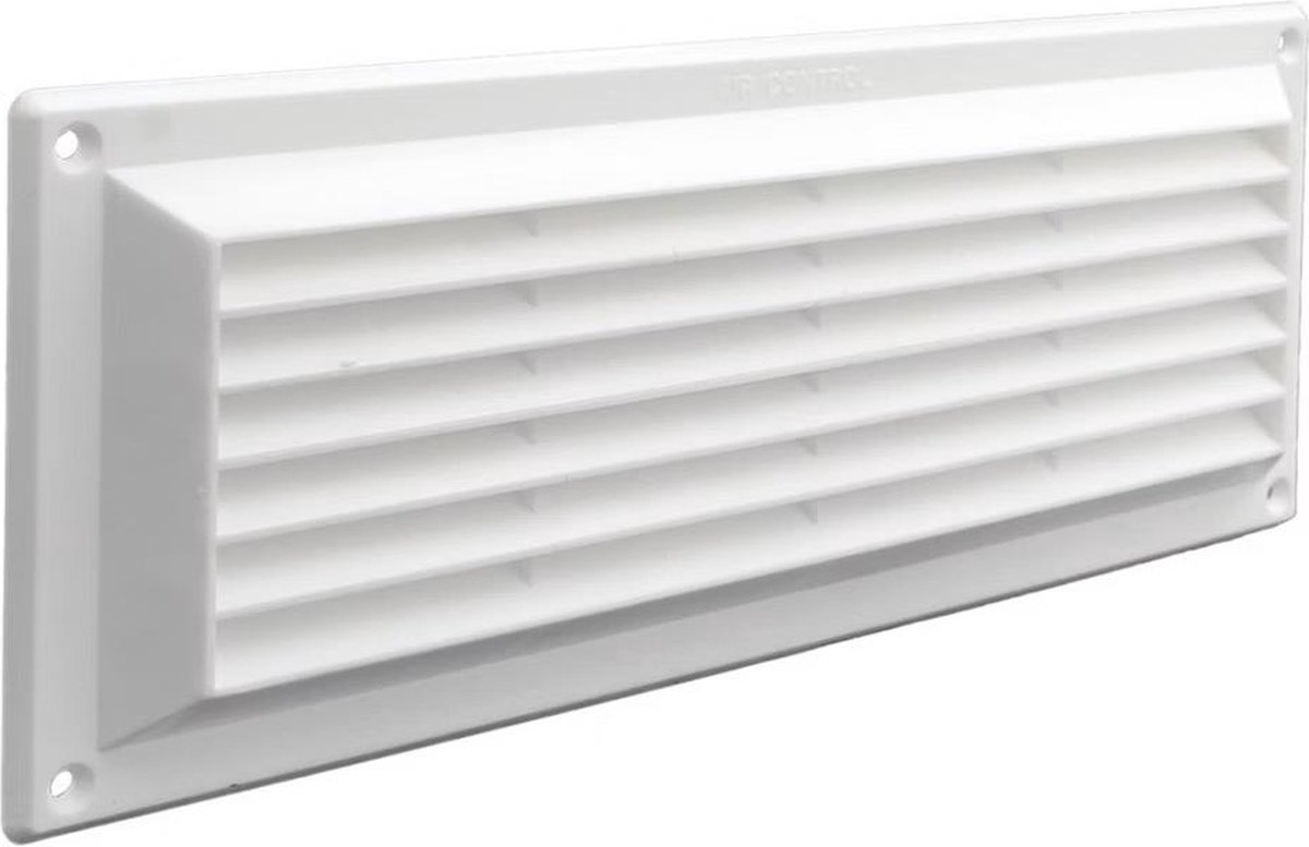 Air Control schoepenrooster opbouw met vliegengaas 250x100mm, kunststof wit (410M / 02)