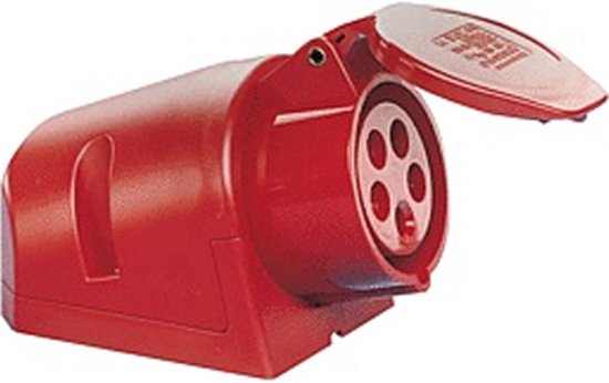 Sirox CEE-stekker IP 44, 5-polig, 400 V, 6 h 32 A, rood
