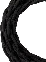 Bailey textielsnoer 3 meter 2x0.75 mm2 - zwart gedraaid (140308)