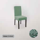 BankhoesDiscounter Housse de chaise tricotée – Taille L – Vert – Housses de siège de salle à manger – Housses de siège Chaises de salle à manger – Housse de chaise extensible