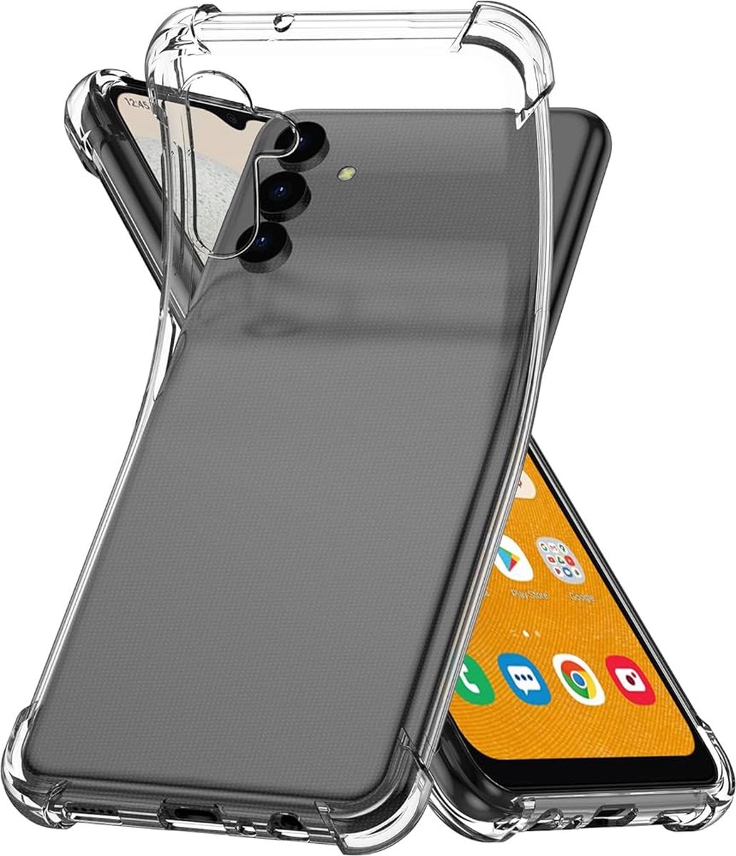 Shockproof Hoesje Geschikt voor: Samsung Galaxy A13 5G / A04s - Anti -Shock Silicone - Transparant + 1x Screenprotector