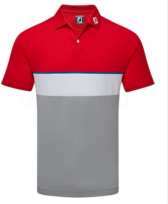 Golfpolo Heren Footjoy Color Theory Rood Wit Blauw Maat S