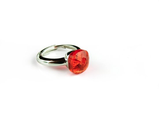 Ring in zilver model pomellato oranje steen
