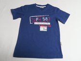 T shirt - Korte mouw - Jongens - blauw - V hals - 6 jaar 116