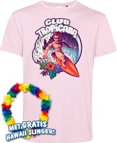 T-shirt Surfing Man | Toppers in Concert 2024 | Club Tropicana | Hawaii Shirt | Ibiza Kleding | Lichtroze | maat XL