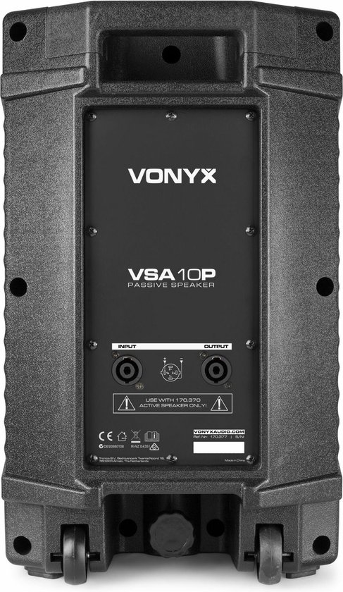 Vonyx set met 4x VSA10P passieve speakers en versterker - Bluetooth - 500W - 10 Inch - Vonyx