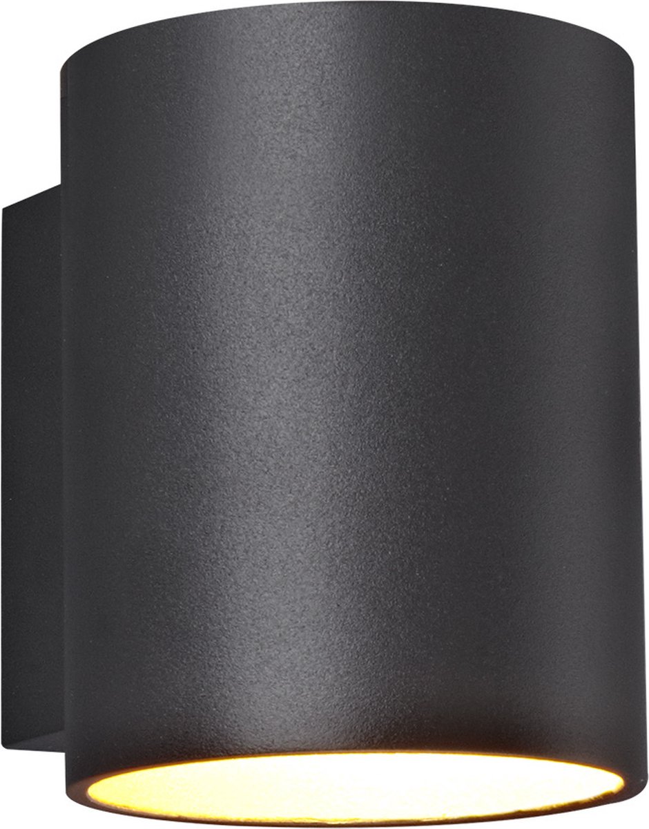 Mido wandlamp zwart/goud, rond model met G9-fitting (max. 40W, lichtbron niet inbegrepen), diameter 98 mm, hoogte 102 mm, IP20
