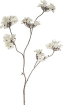 Witte kunsthortensia gevlokte bloemstengel H90