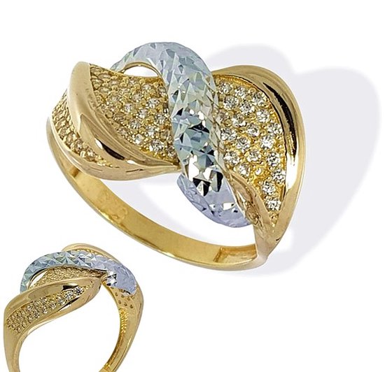 Gouden Fantasie Dames Ring met steen 14 karaats