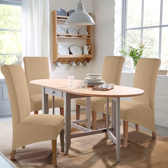 Stoelhoezen, set van 4 stretch, moderne stoelhoezen voor eetkamerstoel