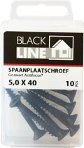Blackline Spaanplaatschroef 4.0x16 HCP Zwart CK TX20 (25) -