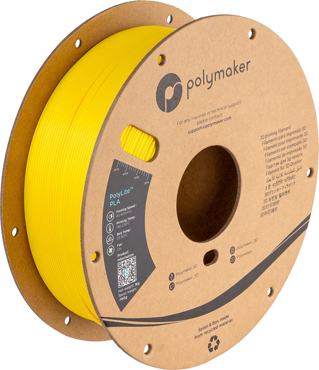 Polymaker PolyLite PLA Filament Silk Yellow 1,75mm 1KG