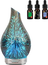 SensaHome Glazen 3D Aroma Diffuser - Nachtlamp en Luchtbevochtiger - Kleurrijke LED-verlichting - Aroma Vernevelaar - Galaxy 2