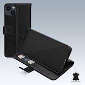 Mobilize Telefoonhoesje geschikt voor Samsung Galaxy A13 4G Hoesje Echt Leer | Mobilize Wallet Bookcase Portemonnee | Pasjeshouder voor 3 Pasjes | Telefoonhoesje voor Pinpas / OV Kaart / Rijbewijs - Zwart