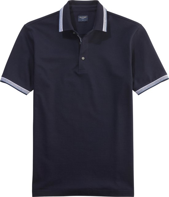 OLYMP Polo Casual - polo coupe moderne - bleu marine - Taille : L