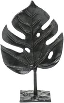 Ornament Leaf - Ornament op voet - Zwart - Decoratief beeld blad